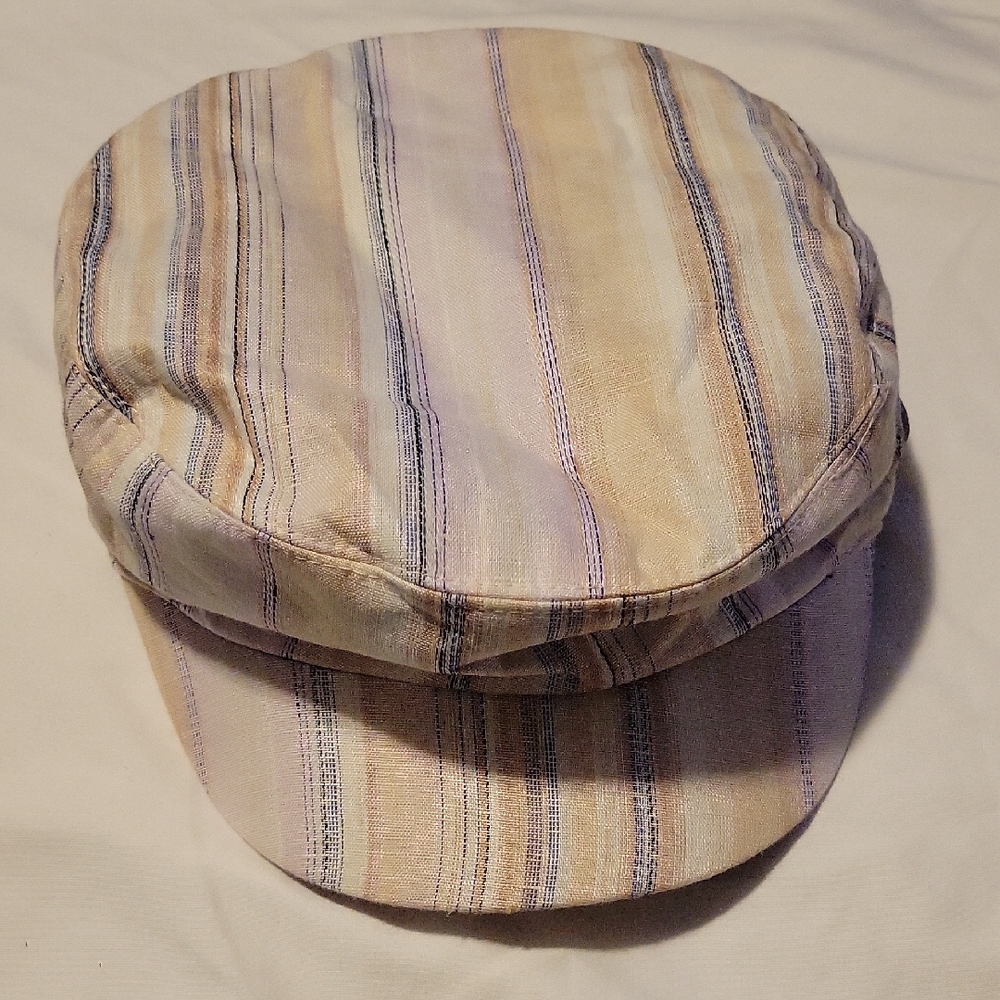 Kangol Beige and Purple Striped Men's Hat (X-Large)
